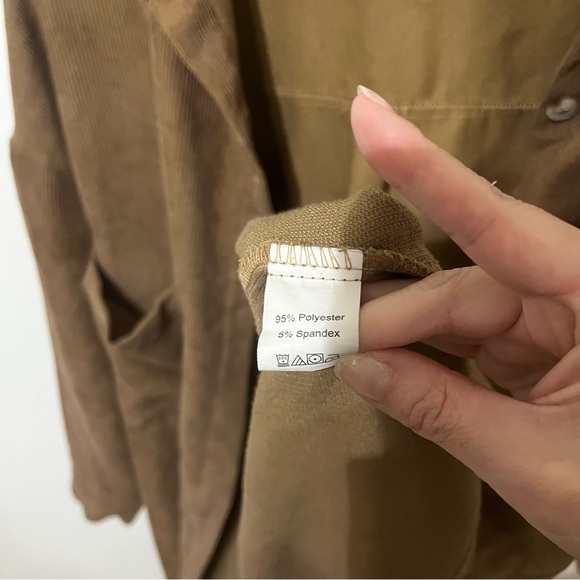 Shein Corduroy Shacket Button Down Shirt Brown Small - Picture 7 of 8